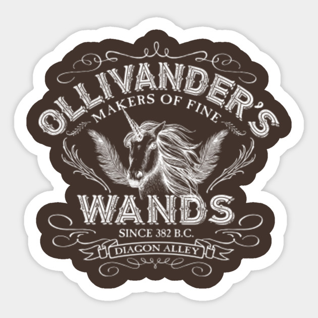 ollivanders wands harry potter sticker teepublic